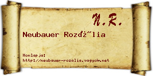 Neubauer Rozália névjegykártya